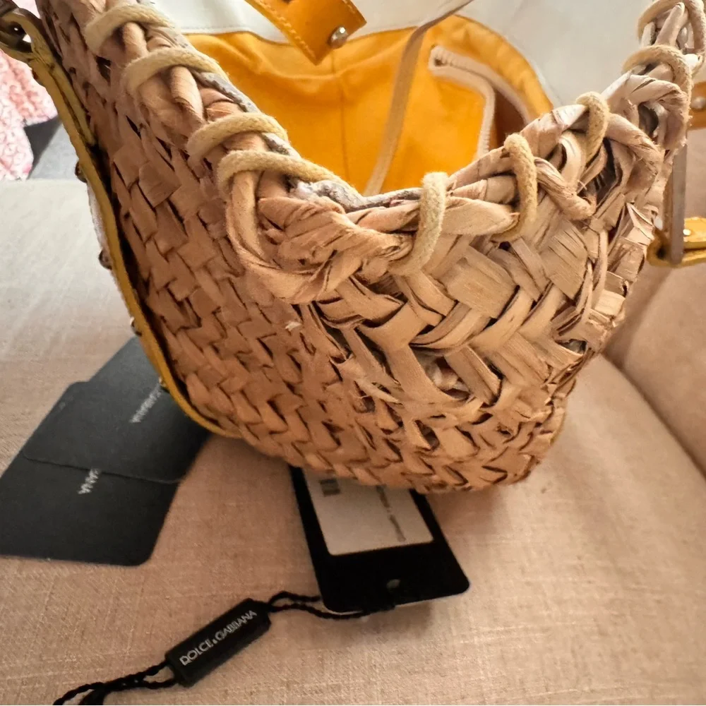 Dolce & Gabbana Woven Tote with Yellow Straps - Picture 12 of 15